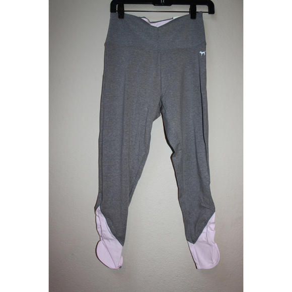Victoria's Secret PINK Logo Sweatshirt Top Shirt Gray Leggings Pants Set - Picture 7 of 8